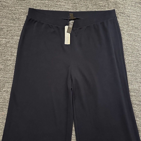 Chicos Travelers Pants Women XL 3 Blue Wide Leg Pull On Travel No Iron Nautical - Picture 3 of 13